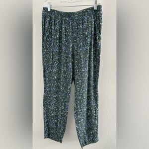 Jessica Simpson Green Floral Straight-Leg Pull-On Pants Size Small